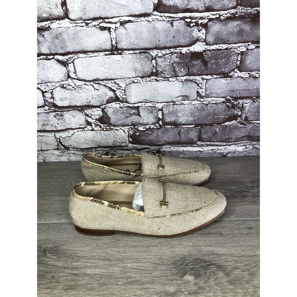 Sam Edelman Lior Beige Leather Horsebit Almond Toe Slip On Flats Women Sz 7M US - Picture 3 of 16